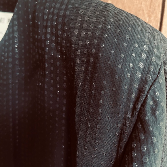 JAEGER Vintage Black Relax Shine Long Blouse Long Sleeve Great Britain Size L - Picture 10 of 13